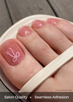 ohora Semi Gel Pedi Strips applied on nails in a stylish design