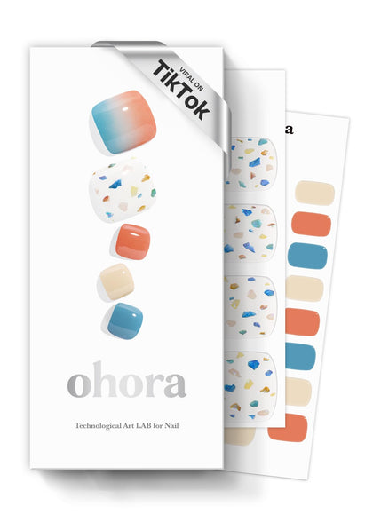 ohora Semi Gel Pedi Strips blue and orange front view