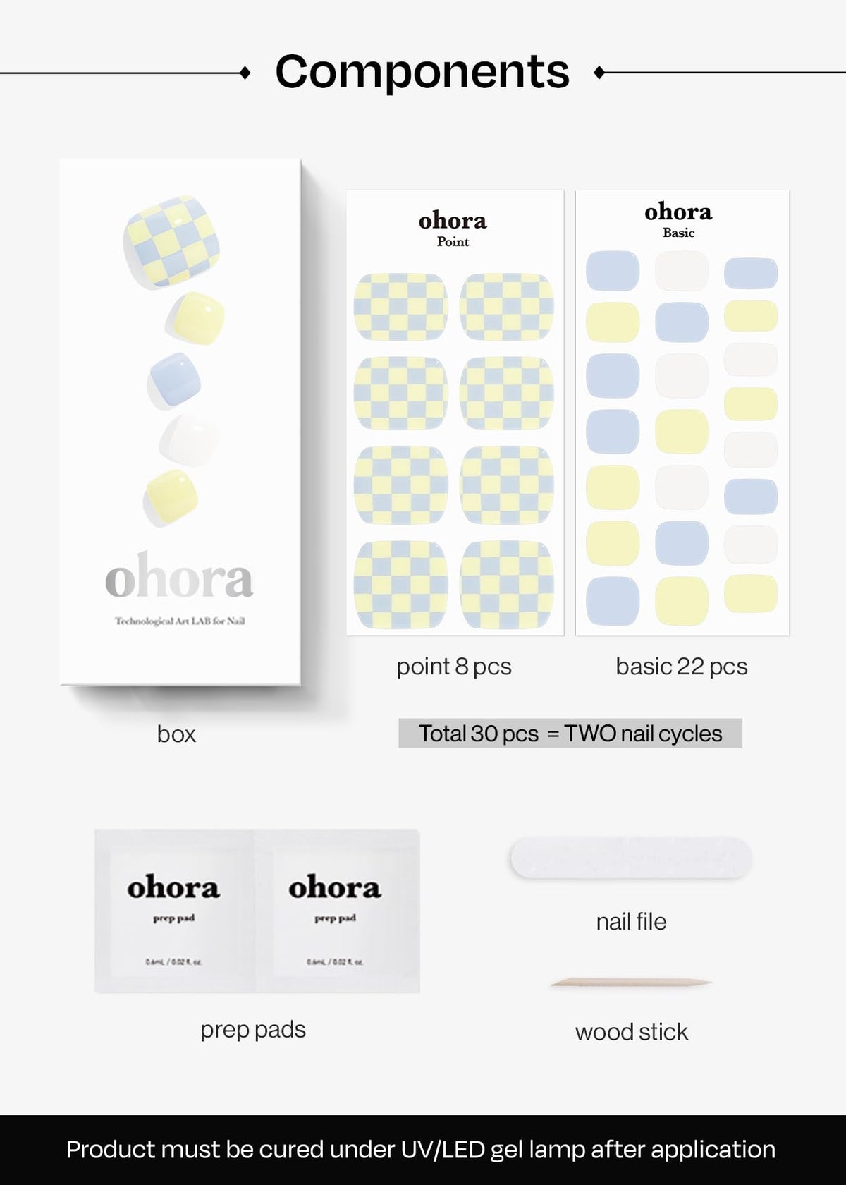 ohora Semi- Gel Pedi Strips Marble Soda application process