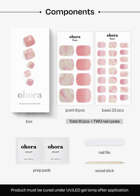 ohora Semi Gel Pedi Strips Mermaid Dust on nails