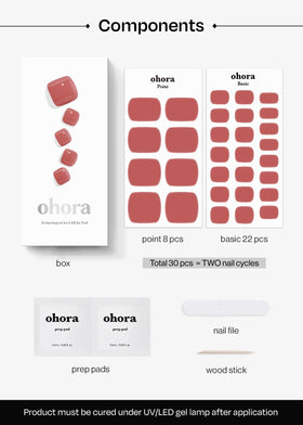 ohora Semi Gel Pedi Strips on nails