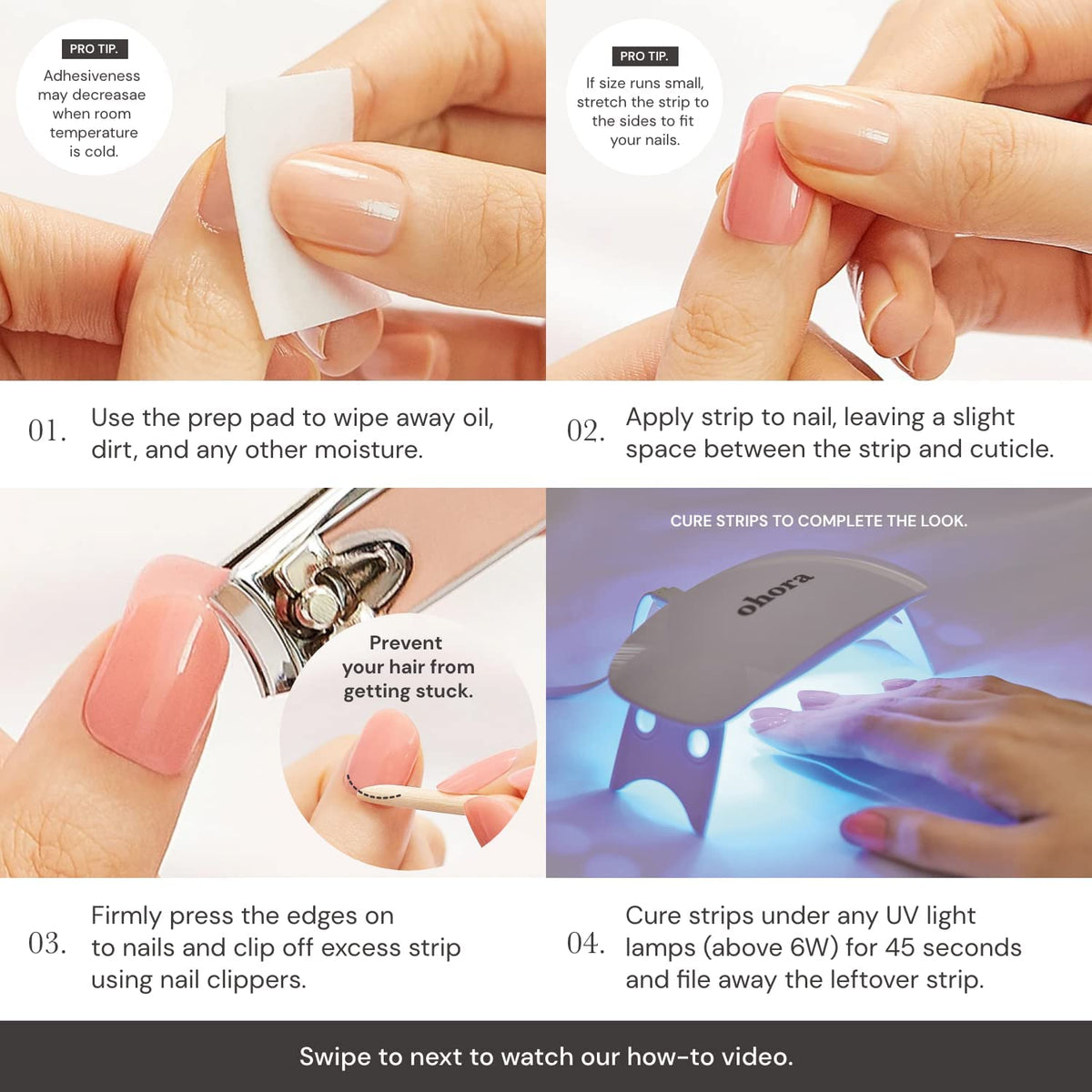 ohora Semi- Gel Pedi Strips packaging