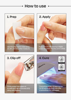ohora Semi Gel Pedi Strips side view showing packaging dimensions