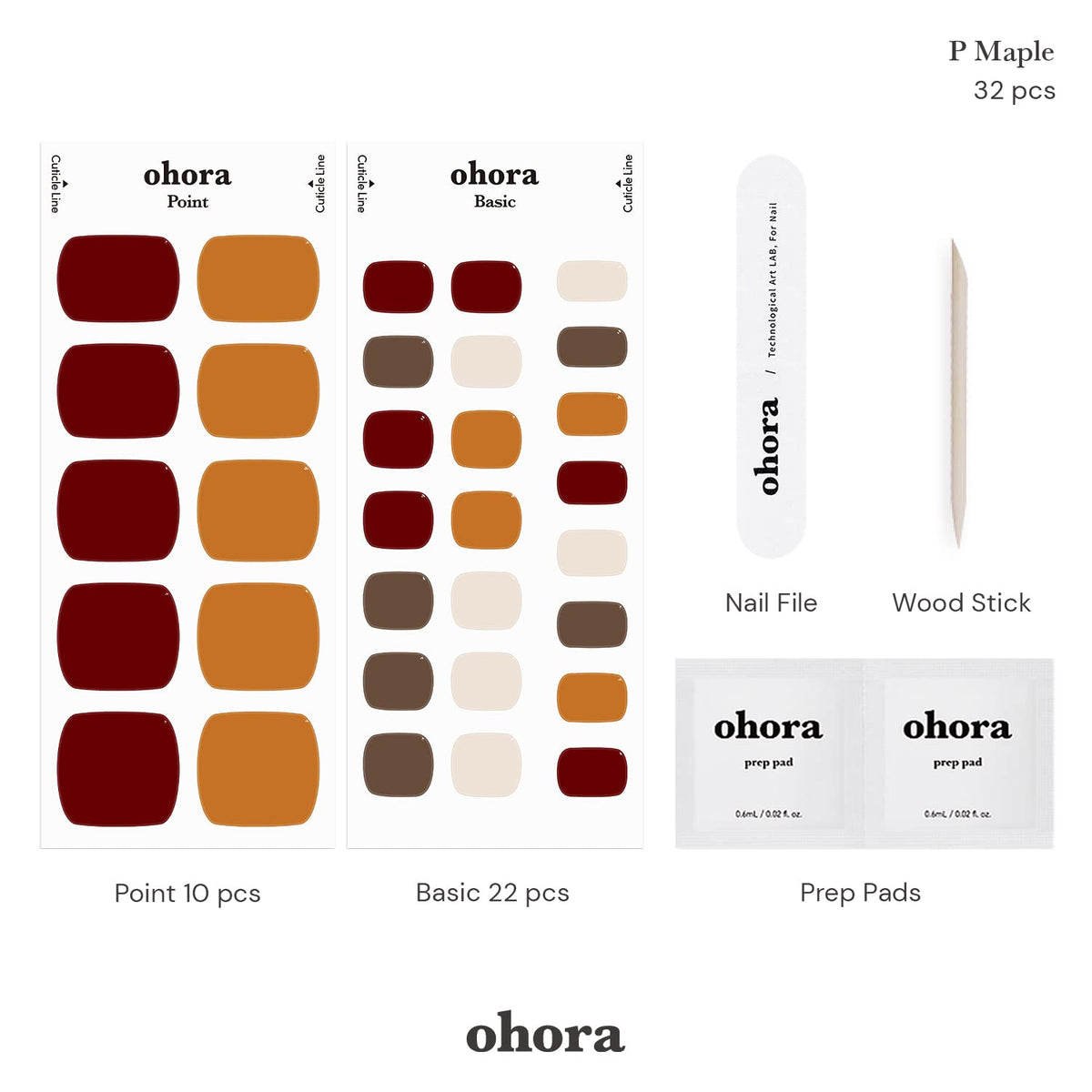 ohora Semi- Gel Pedi Strips wooden stick