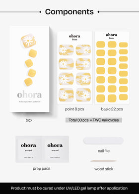 ohora Semi Gel Pedi Strips wooden stick and nail file