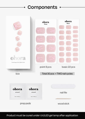 ohora Semi Gel Pedi Strips wooden stick for application