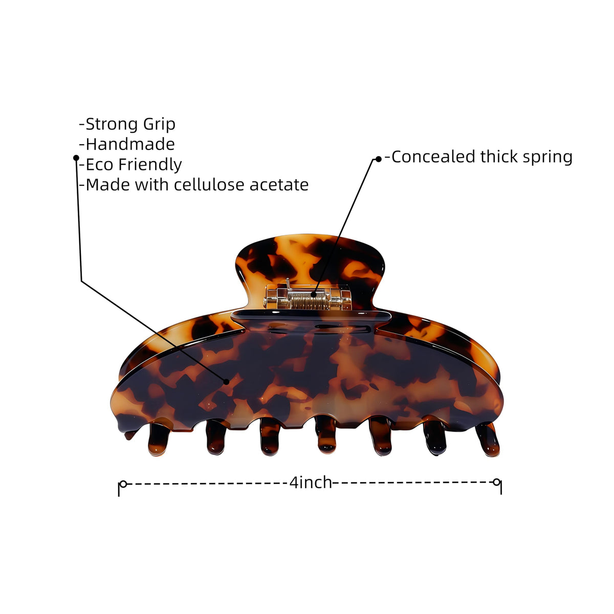 OideGuiing Tortie claw clip side view showcasing grip