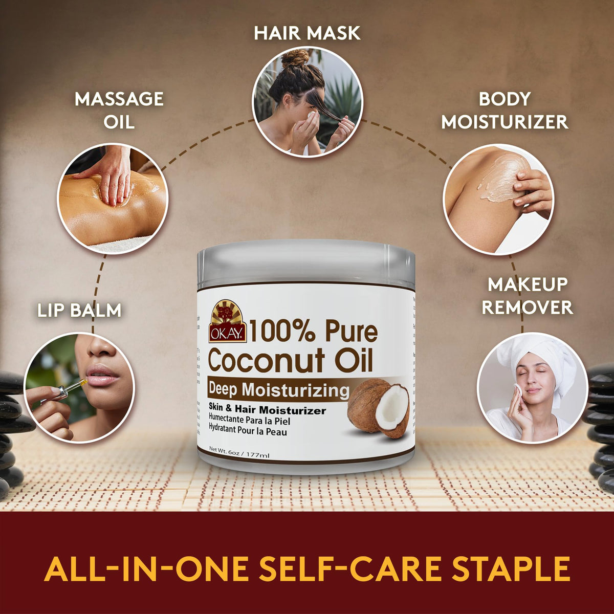 OKAY 100% Pure Coconut Oil used for hair