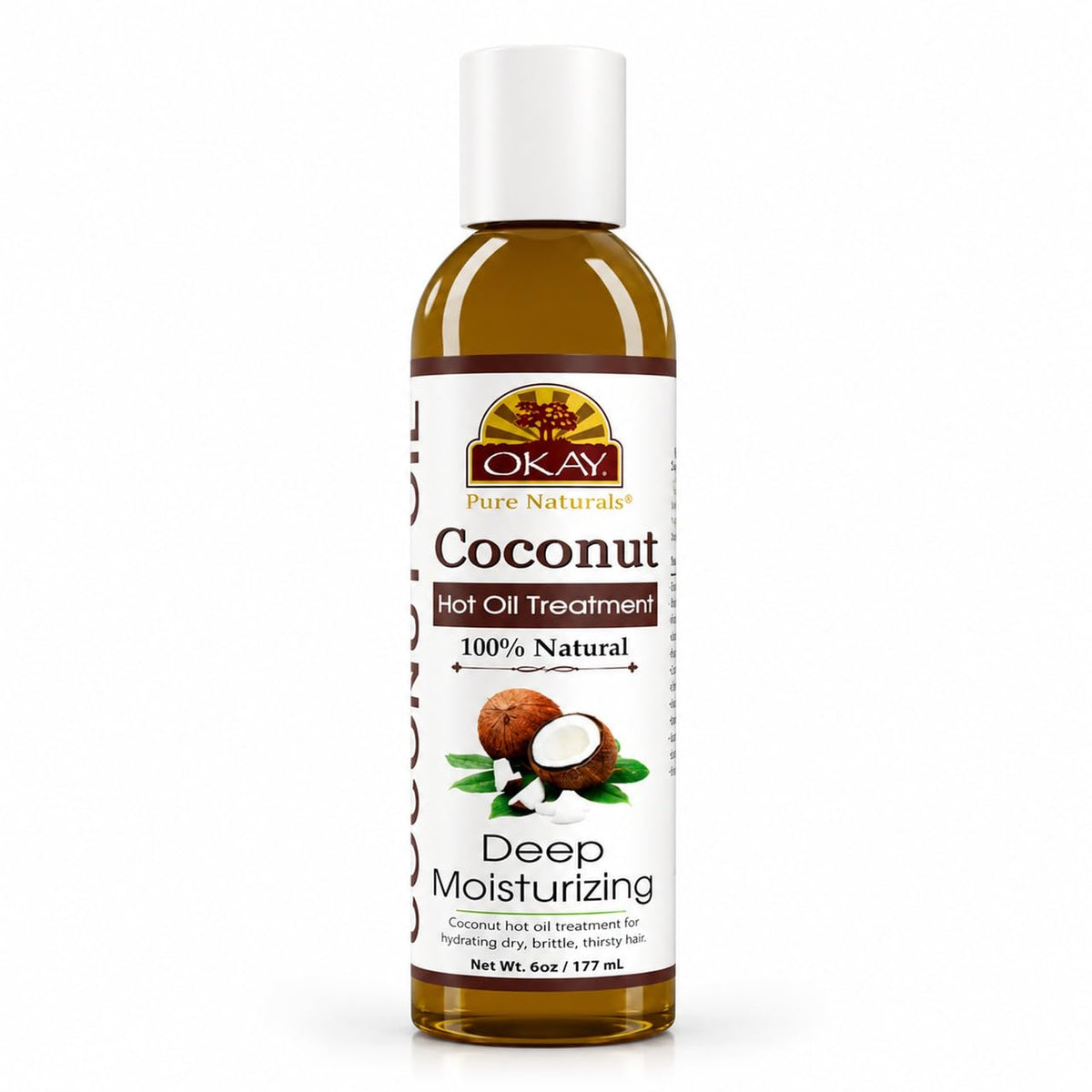 OKAY Coconut Hot Oil 6 oz front view