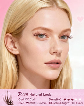 OKAYLOVE Fawn Style Brown Lash Clusters close-up