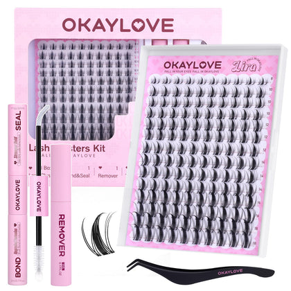OKAYLOVE Manga Lash Clusters Kit packaging front view
