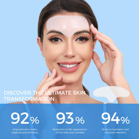 Okela Forehead Wrinkle Patches in use during sleep