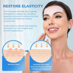 Okela Forehead Wrinkle Patches showing before and after results