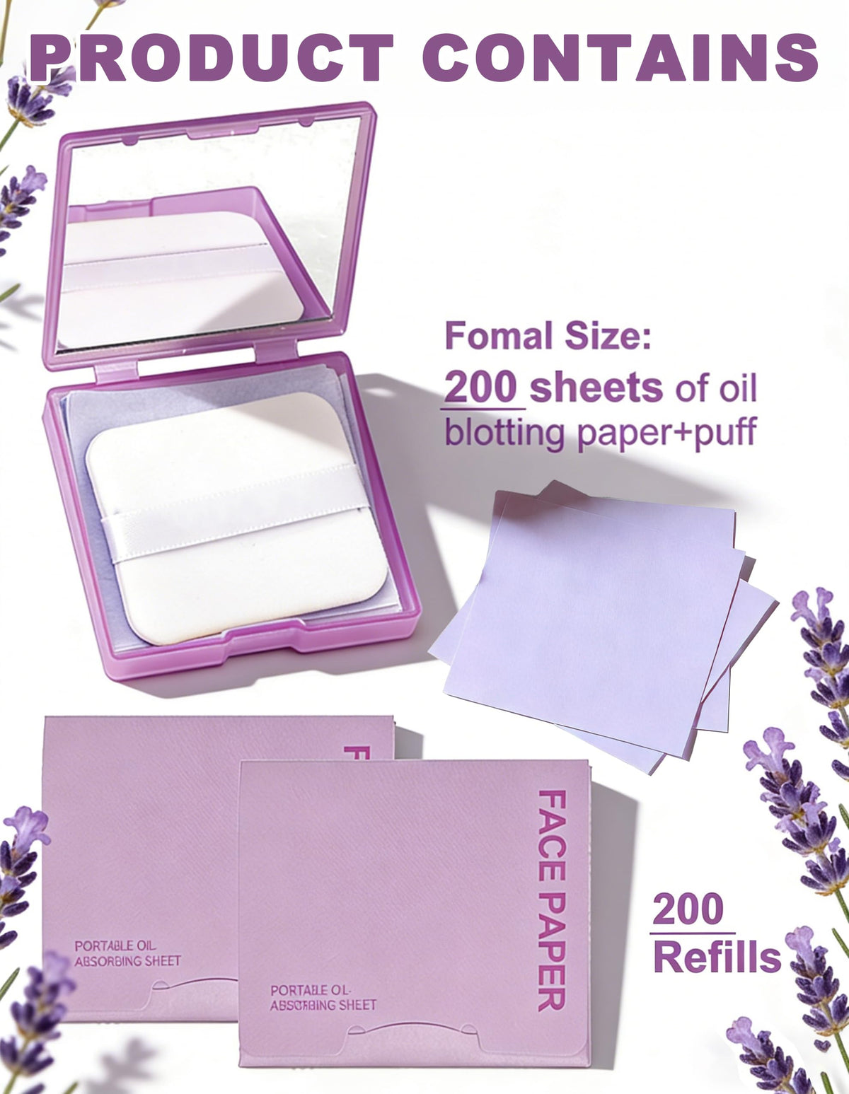 Okerker blotting papers compact case with mirror