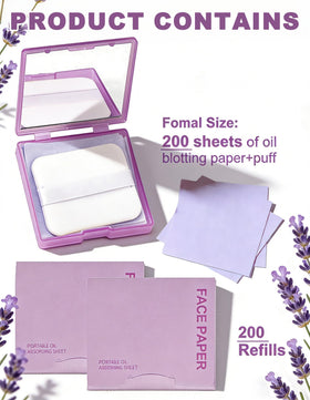 Okerker blotting papers compact case with mirror