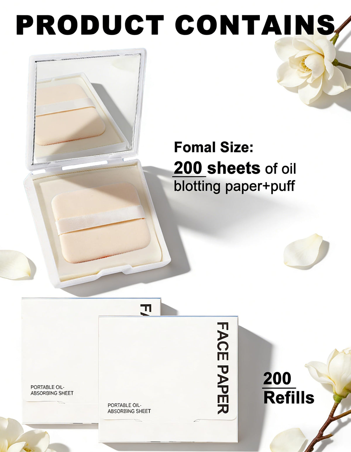 Okerker Gardenia Oil Blotting Papers puff and adhesive paper