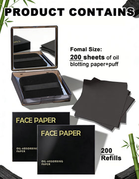 Okerker oil blotting papers with puff and mirror