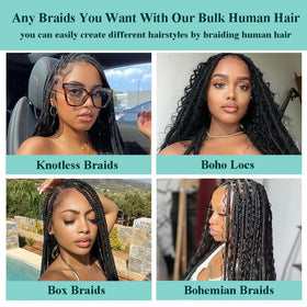 OKVOKV 22 Inch Curly Wave Human Hair bulk bundles