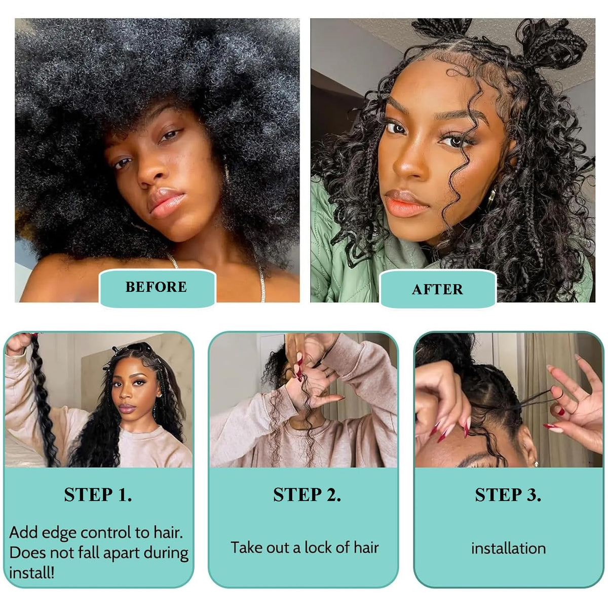 OKVOKV 22 Inch Curly Wave Human Hair lifestyle scene