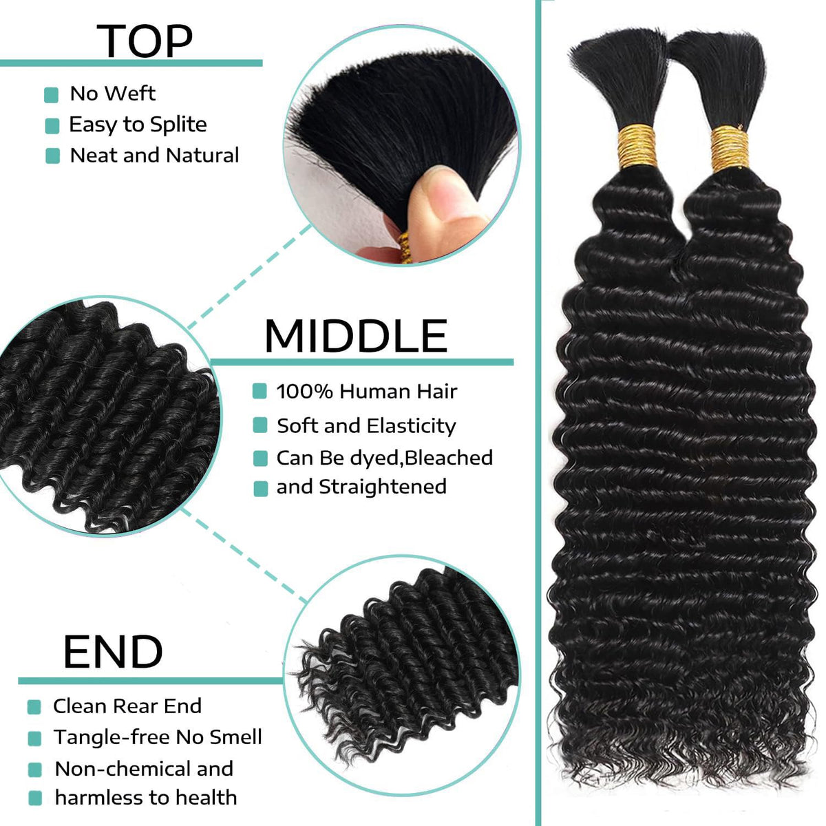 OKVOKV 22 Inch Curly Wave Human Hair packaging
