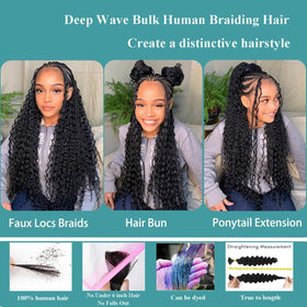 OKVOKV 22 Inch Curly Wave Human Hair styled in boho braids