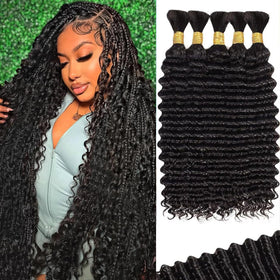OKVOKV Boho Hair 16 Inch human hair bundles front view