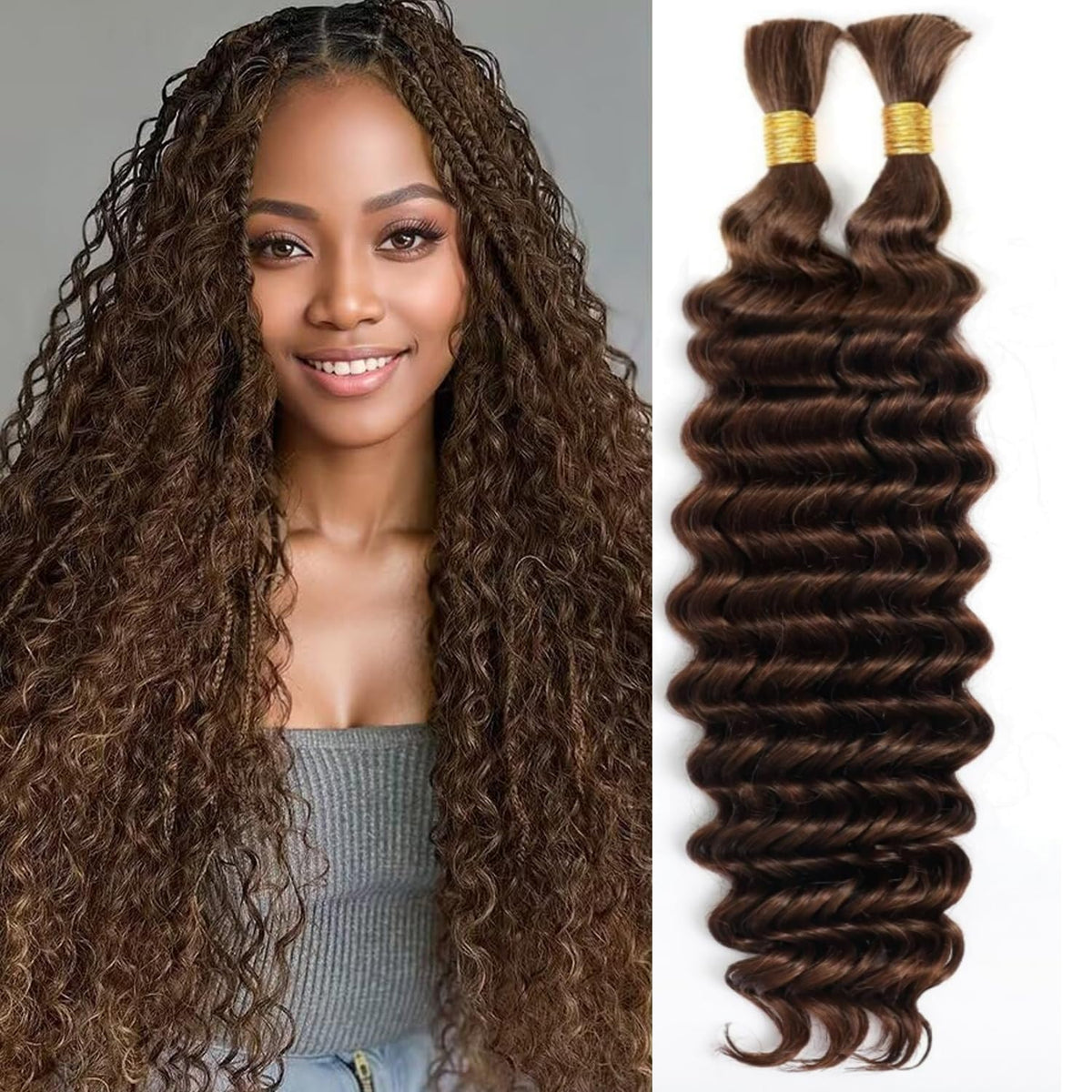 OKVOKV Boho Hair 18 Inch bulk bundle front view