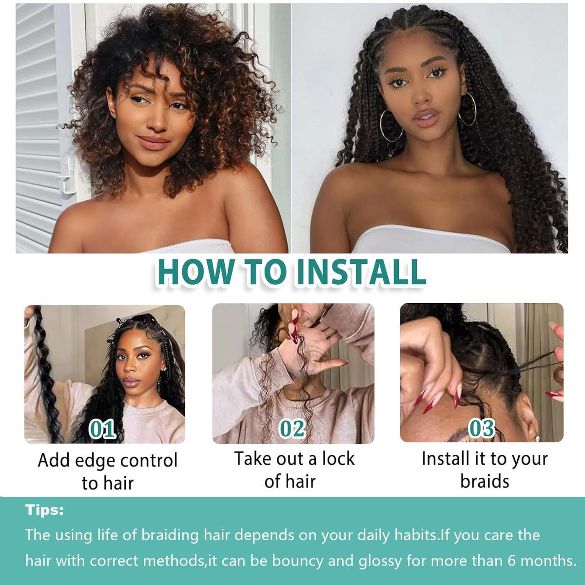 OKVOKV Boho Hair 18 inch curly wave bundles in burgundy