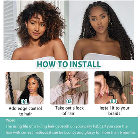 OKVOKV Boho Hair 22 inch curly wave bulk bundle close-up