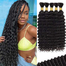 OKVOKV Boho Hair 22 inch curly wave bulk bundle front view