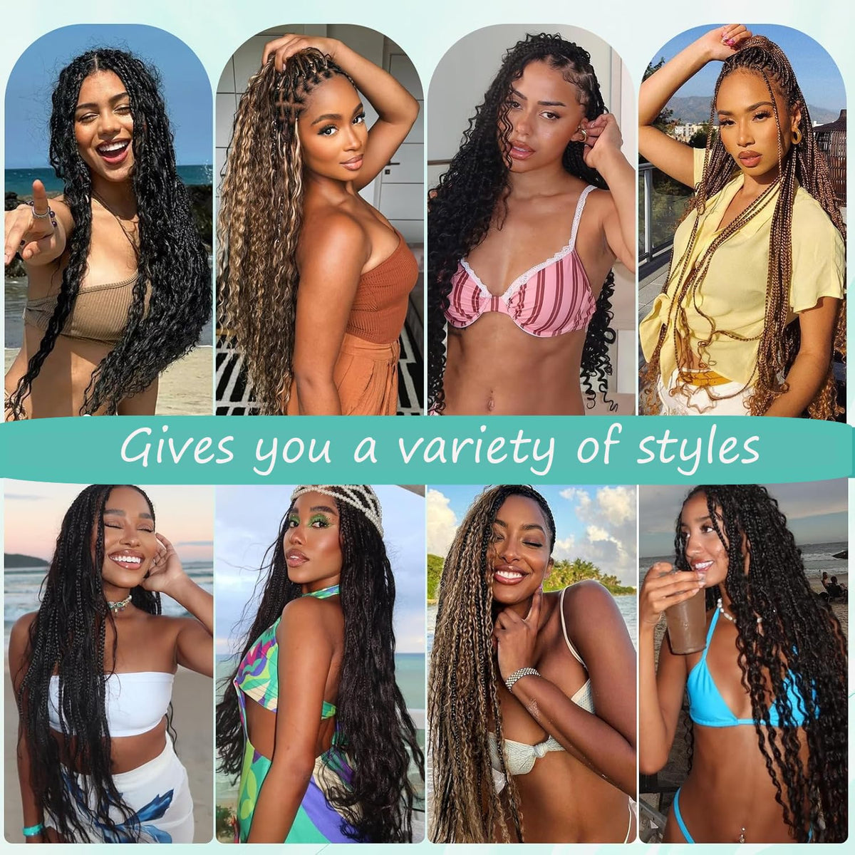 OKVOKV Boho Hair 22 inch curly wave bulk bundle packaging