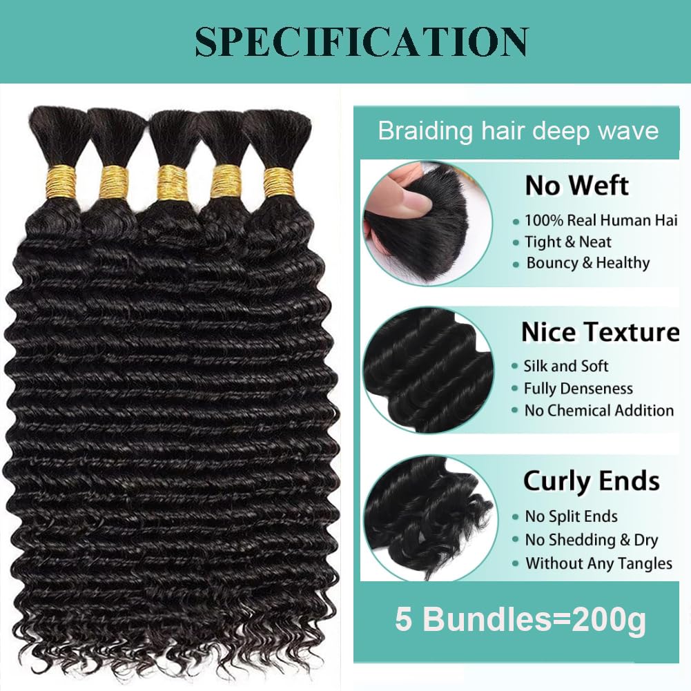 OKVOKV Boho Hair 22 inch curly wave bulk bundle side view