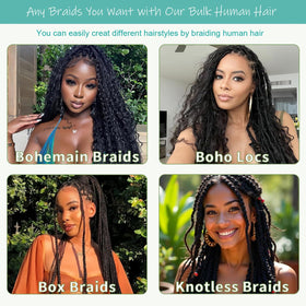 OKVOKV Boho Hair 22 inch curly wave styled into braids