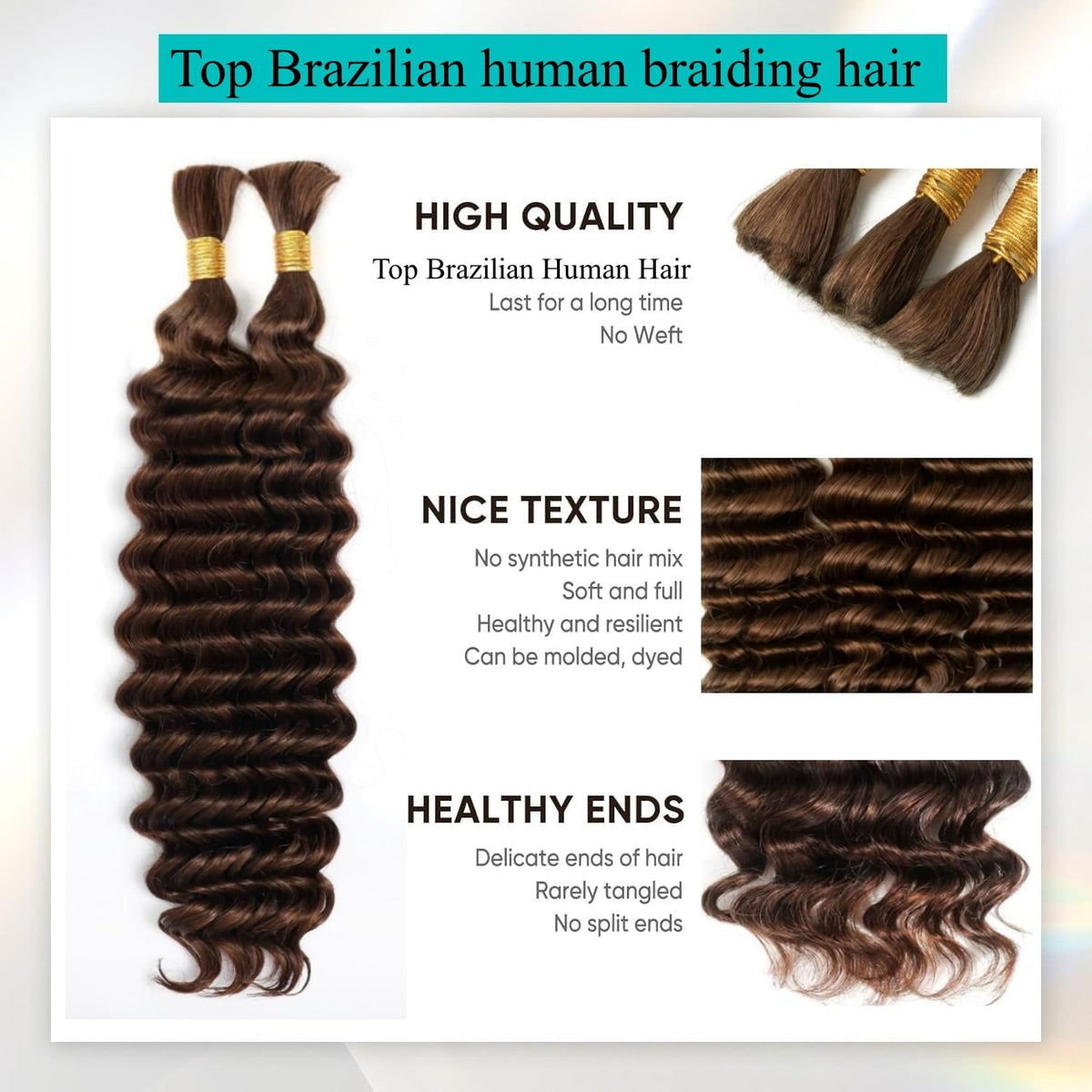 OKVOKV Boho Hair Braiding Deep Wave 16 Inch bundle packaging