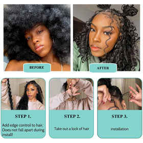 OKVOKV Boho Hair for Braiding 16 Inch Deep Wave styled into braids