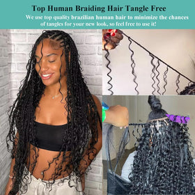 OKVOKV Boho Hair for Braiding 20 Inch bundle back view