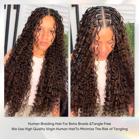 OKVOKV Boho Hair for Braiding styled in box braids