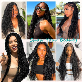 OKVOKV Human Braiding Hair 20 Inch Deep Curly Wave loose bundles