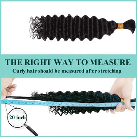 OKVOKV Human Braiding Hair 20 Inch Deep Curly Wave on model