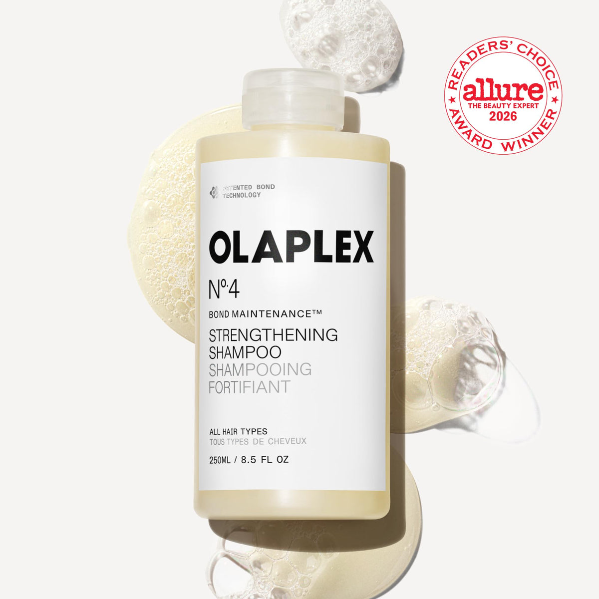 Olaplex N°.4 shampoo bottle side view with label