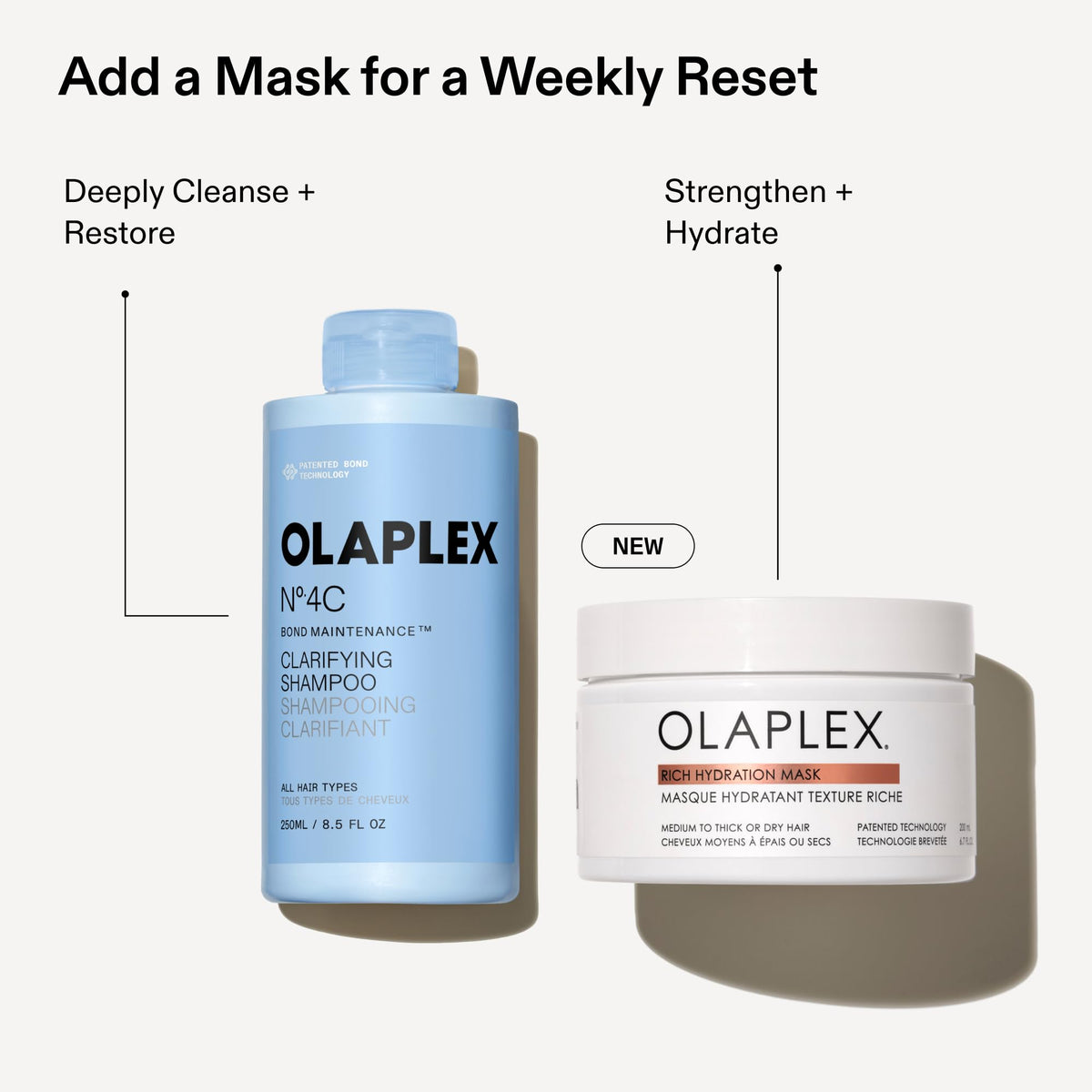 Olaplex N°.4C shampoo in a shower setting