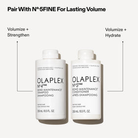 Olaplex N°.4FINE shampoo with a close-up of the cap