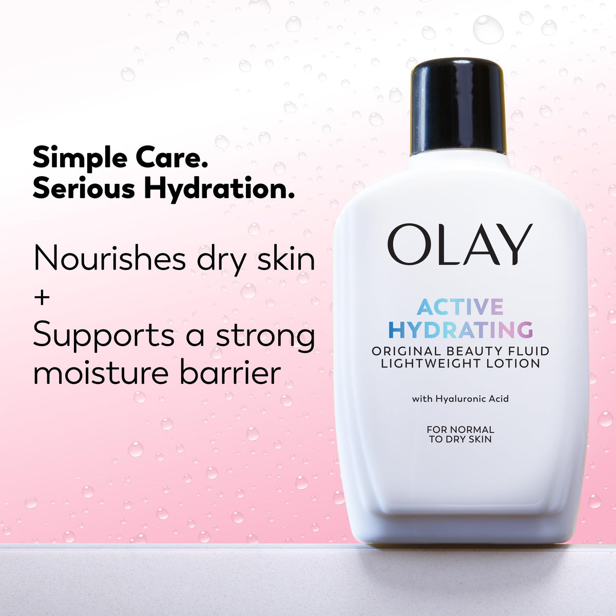 Olay Active Hydrating Beauty Fluid Lotion side view