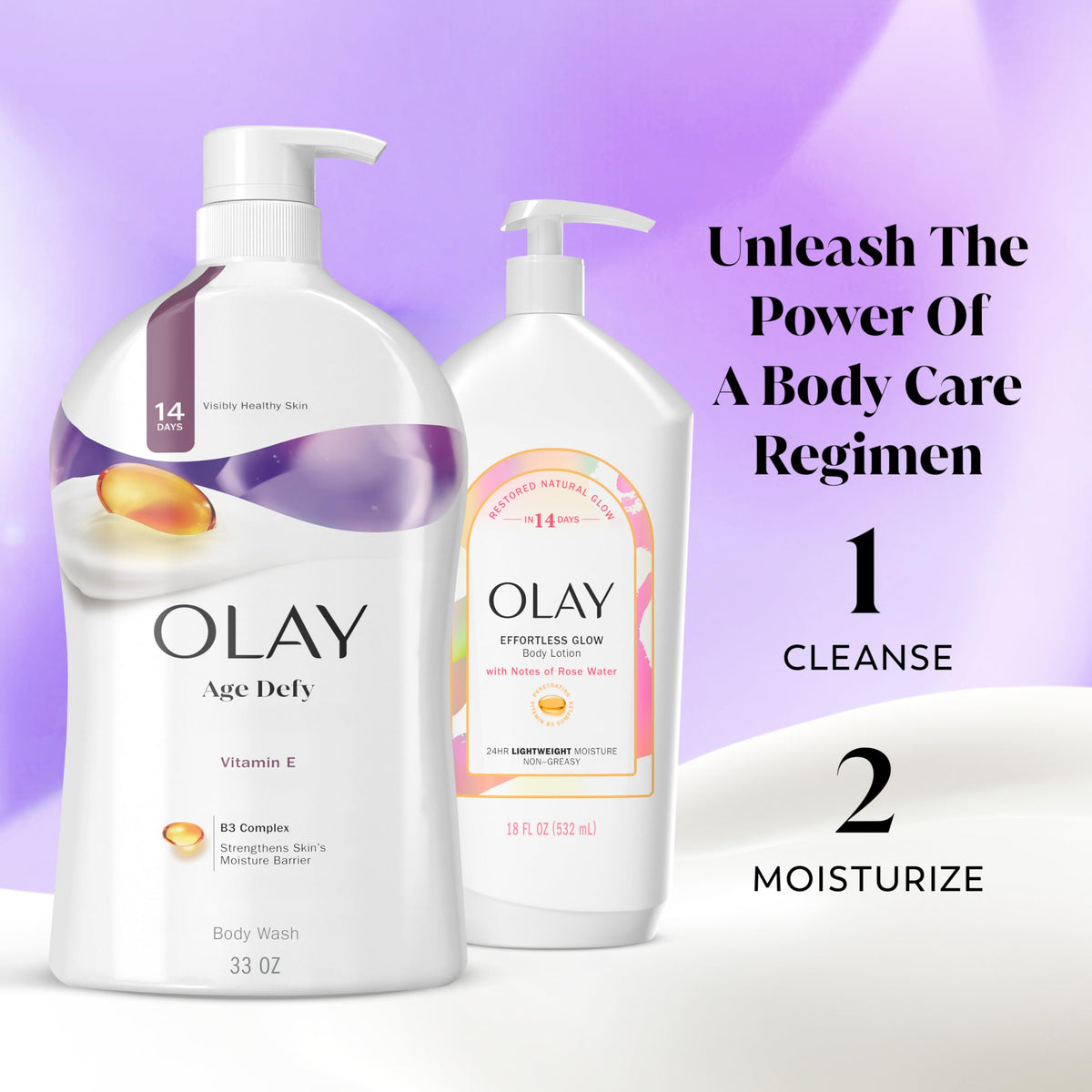 Olay Age Defying Body Wash lifestyle scene in bathroom