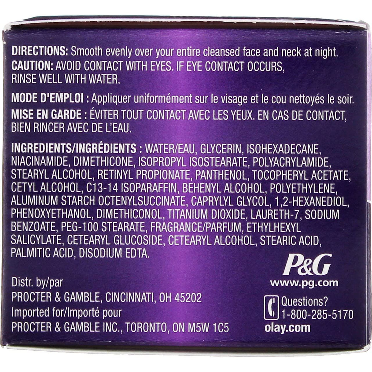 Olay Anti-Wrinkle Night Cream 191g side view