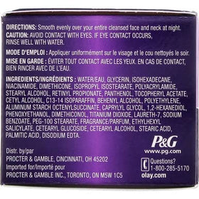 Olay Anti-Wrinkle Night Cream on a bathroom counter