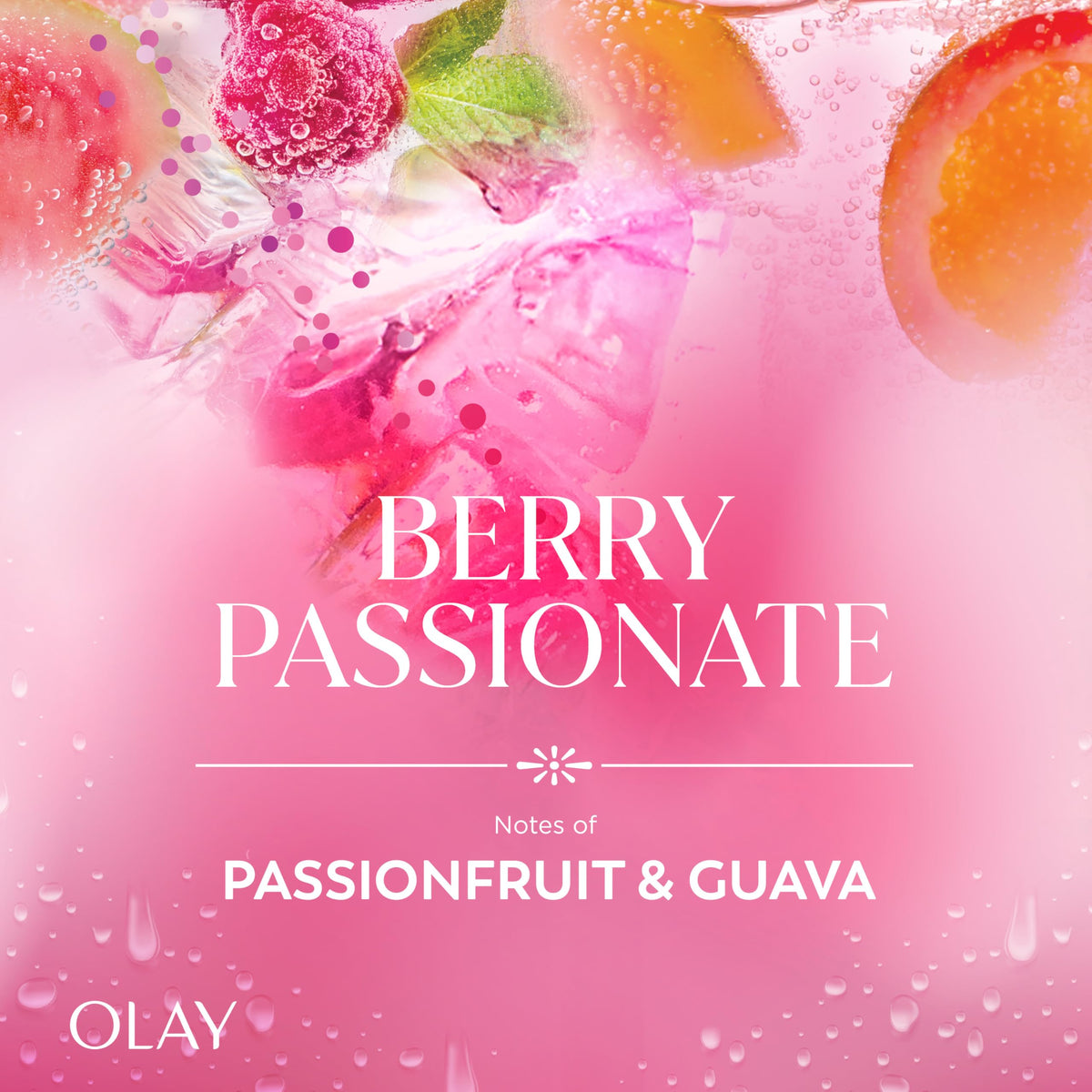 Olay Berry Passionate Body Wash lathering on skin