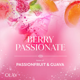 Olay Berry Passionate Body Wash lathering on skin