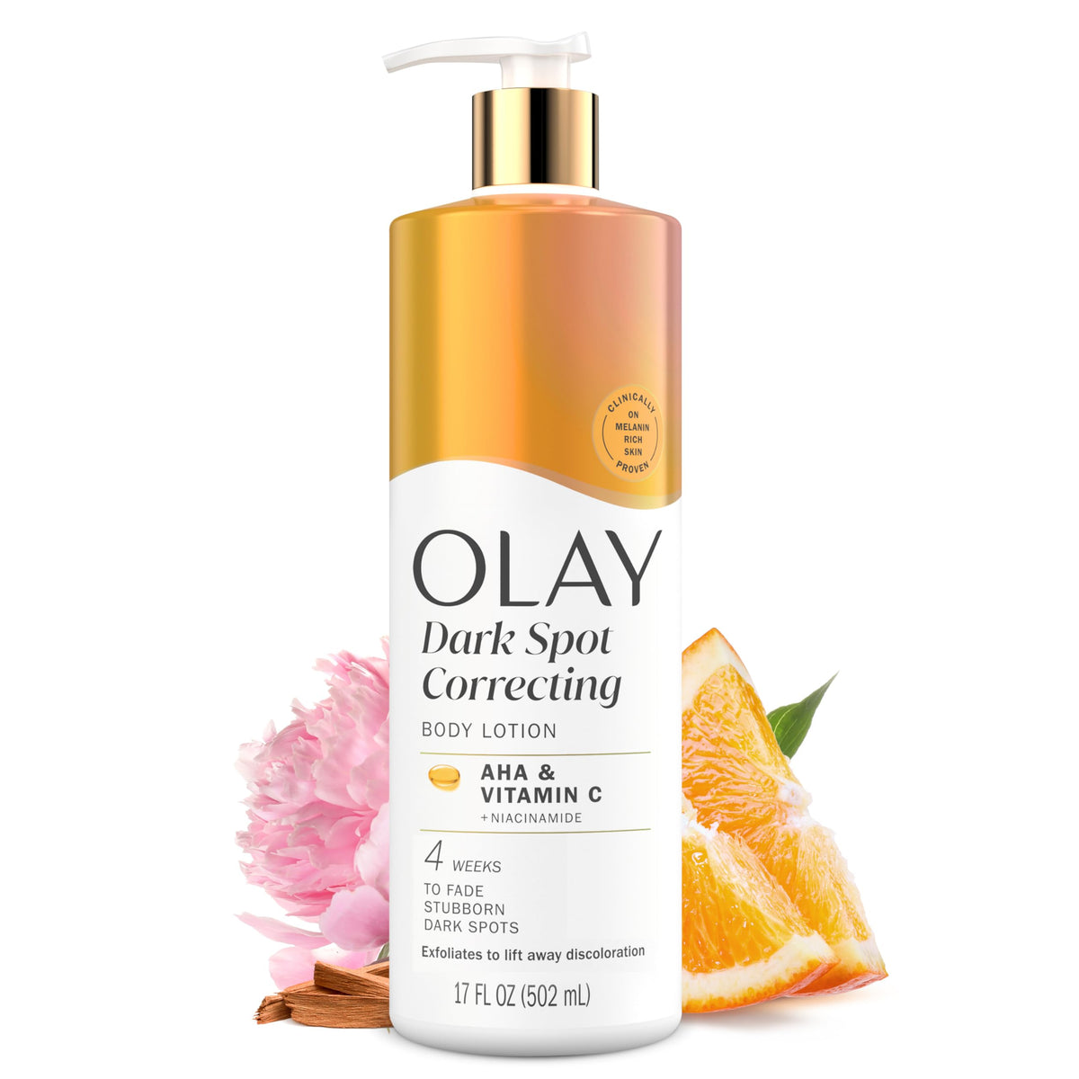 Olay Body Lotion 17 fl oz front view with vibrant packaging