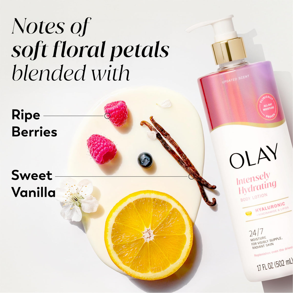 Olay Body Lotion being applied to a hand
